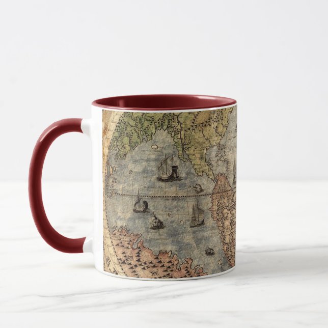 Caneca Vintage Old World Map Coffee Mug (Esquerda)