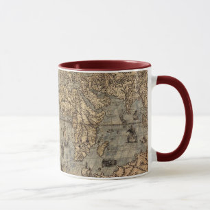 Caneca Vintage Old World Map Coffee Mug