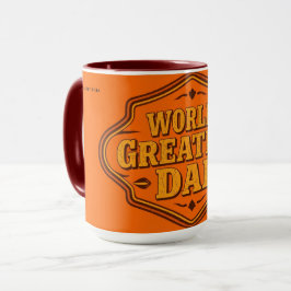 Caneca Vintage Orange World's Greatest Dad Mug | Customiz