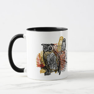 Caneca Vintage Owls Coffee Mug De Dois Tons
