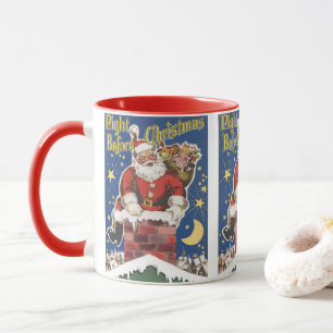 Caneca Vintage Papai Noel, Esta Noite Antes Do Natal