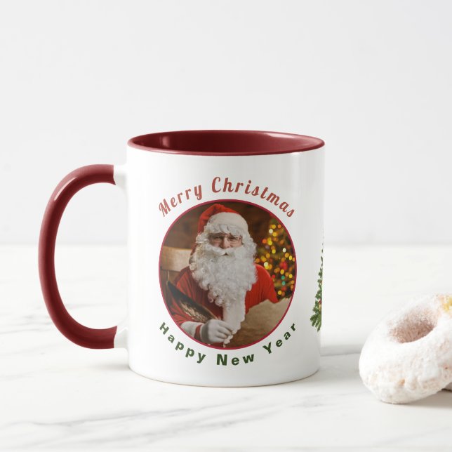Caneca Vintage Papai Noel Natal Personalizar Ano Novo (Com Donut)