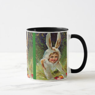 Caneca Vintage Páscoa Girl in Bunny Costume, ZSSG