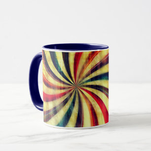Caneca Vintage peppermint doce listrado espiral colorido