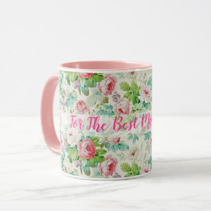 Caneca Vintage Personaliza o Rosa Floral Popular Elegante