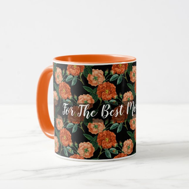 Caneca Vintage Personalizar Popular Floral (Frente Esquerda)