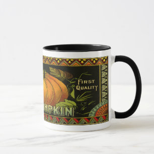Caneca Vintage pode rotular arte, borboleta de abóbora v