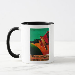 Caneca Vintage PosterEurope de Milão dos Di de Circuito