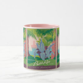 Caneca Vintage Puerto Rico: Island Viagem