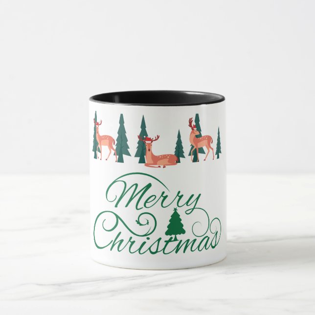 Caneca Vintage Reindeer com café Santa Hats (Centro)
