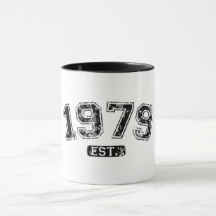 Caneca Vintage Retro 1979 Grunge Estabelecido Gráfico