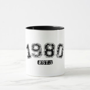 Caneca Vintage Retro 1980 Grunge Estabelecido Gráfico