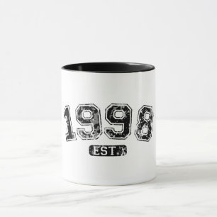 Caneca Vintage Retro 1998 Grunge Est. Estabelecido Gráfic