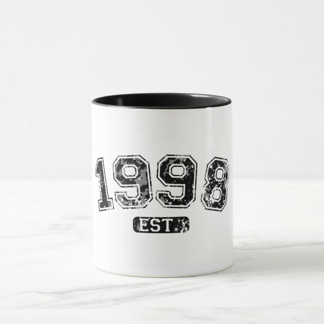 Caneca Vintage Retro 1998 Grunge Est. Gráfico Estabelecid (Centro)