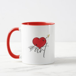 Caneca Vintage Retro Love Art Cupid Heart