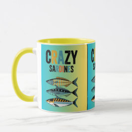 Caneca Vintage Retro Sardinhas, Pesca Estética