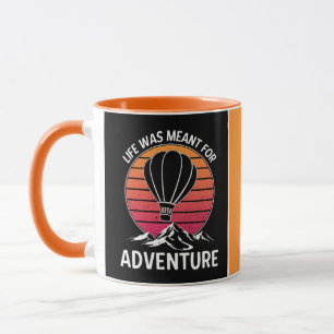 Caneca Vintage Retro Sunset, Balão de Ar Quente