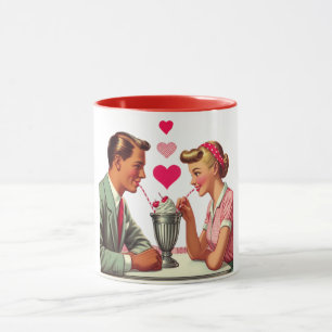 Caneca Vintage/retro valentines de loja de malte dos anos