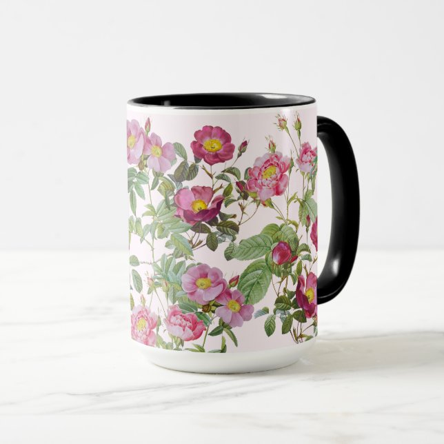 Caneca Vintage Rosa vermelha Garden Bloom (Frente Esquerda)