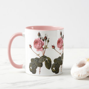 Caneca Vintage - Rosas de Jardim Rosa Antiquado em Blogue