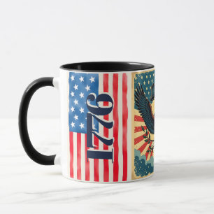 Caneca Vintage & Rústico Águia do Dia 4 de Julho Sino da