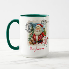 Caneca Vintage Santa Claus Stamp Combo Mug, 15 oz