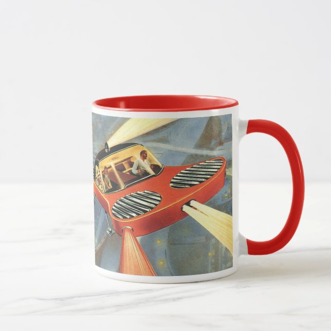 Caneca Vintage Science Ficting Carro Voador Futurístico (Direita)