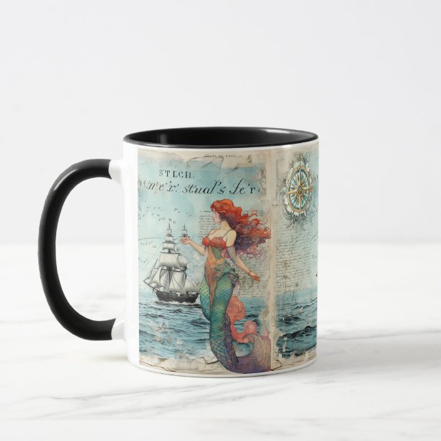 Caneca Vintage Sereia Enchantagem: Uma Magia Submarina (Esquerda)