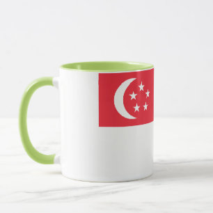 Caneca Vintage singapuriana, bandeira cerâmica coberta