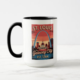 Caneca Vintage St. Louis Missouri Retro Travel Poster