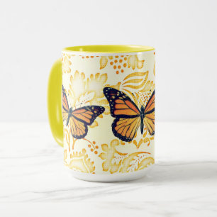 Caneca Vintage Style Butterfly Art Mug Cup