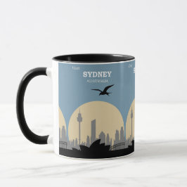 Caneca Vintage Sydney: Poster de viagens da Austrália