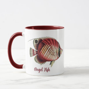 Caneca Vintage Tropical Angel Fish Personalizada
