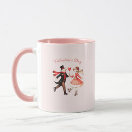 Caneca Vintage Valentine’s Day – Romantic Snow Couple