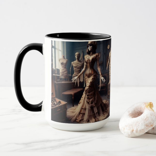 Caneca Vintage Victorian da Rainha Steampunk (Com Donut)