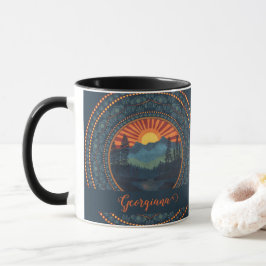 Caneca Vintage Wilderness Personalizado Dot Sunset Mandal