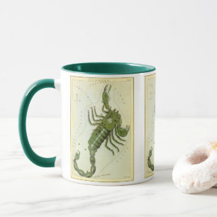Caneca Vintage Zodiac, Constelação Astrology Scorpio