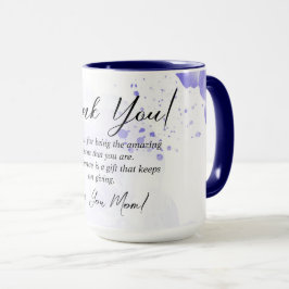 Caneca Violet Floral Obrigado Mãe Ideia De Presente