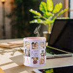 Caneca Violeta de colagem de fotos da mãe<br><div class="desc">Um presente para sua mãe, celebrando sua vida com uma colagem de 14 fotos. Texto preto: Melhor Mãe Nunca. Personalize e use suas próprias fotos dela, crianças, marido, animais de estimação, amigos. Violeta de tendências, fundo colorido de lavanda. Perfeito como presente de Dia de as mães, para aniversários e Natal....</div>