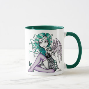 Caneca violeta do anjo do tatuagem de Malory