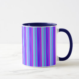 Caneca Violeta violeta púrpura, azul-claro, listrada