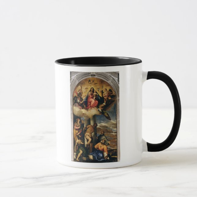 Caneca Virgin e criança com músicos e santos do anjo (Direita)