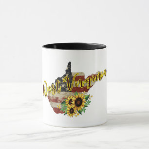 Caneca Virgínia Ocidental/Girassol/Bandeira