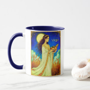 Caneca Virgo Zodíaco Beleza Sob um Céu Noturno