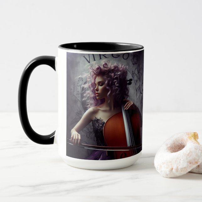 Caneca Virgo Zodiat Músico Cello (Com Donut)