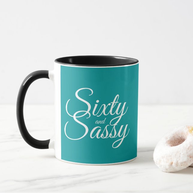 Caneca Viridian Green 60 e Sassy 60th Birthday (Com Donut)