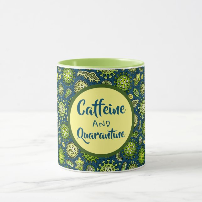 Caneca Vírus da Cafeína e da Quarentena (Centro)