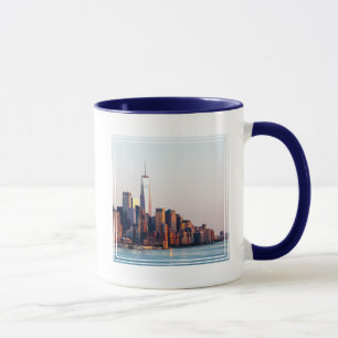 Caneca Visão do Skyline Sunset de Nova York do World Tra