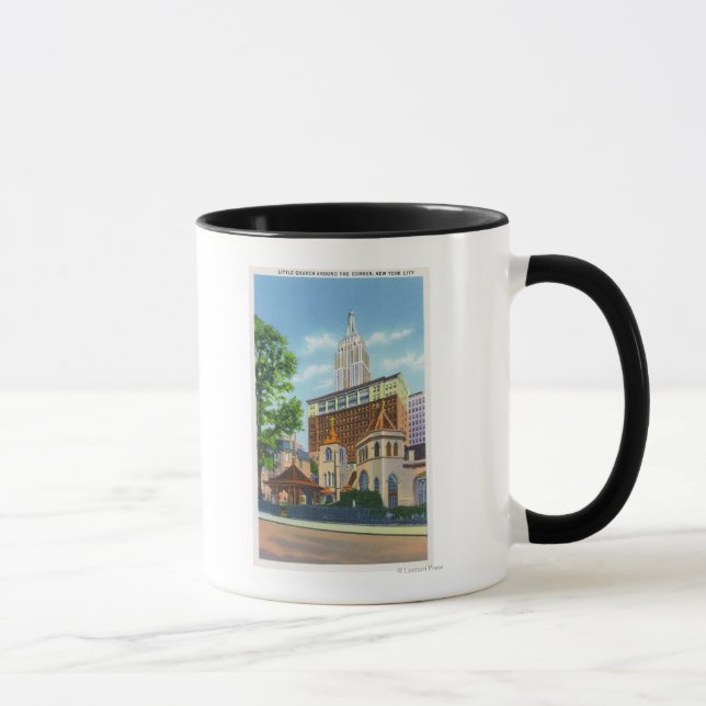 Caneca Visão Exterior da Pequena Igreja em Torno (Direita)