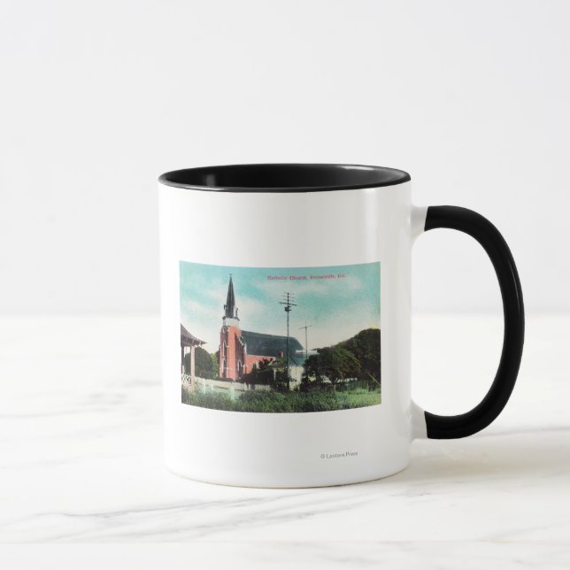 Caneca Visão Exterior de uma Igreja Católica (Direita)